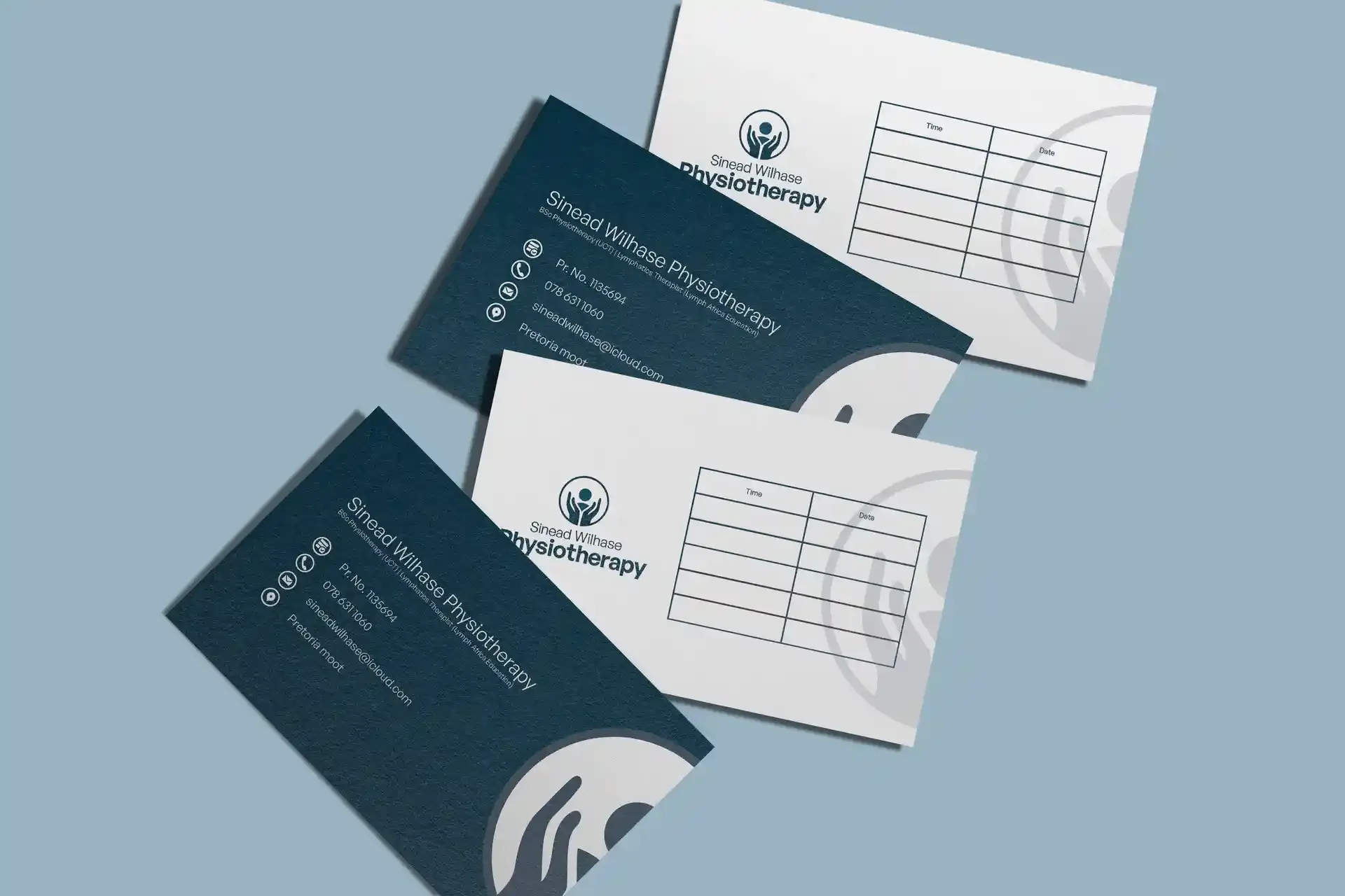 Physiotherapy practice business card design